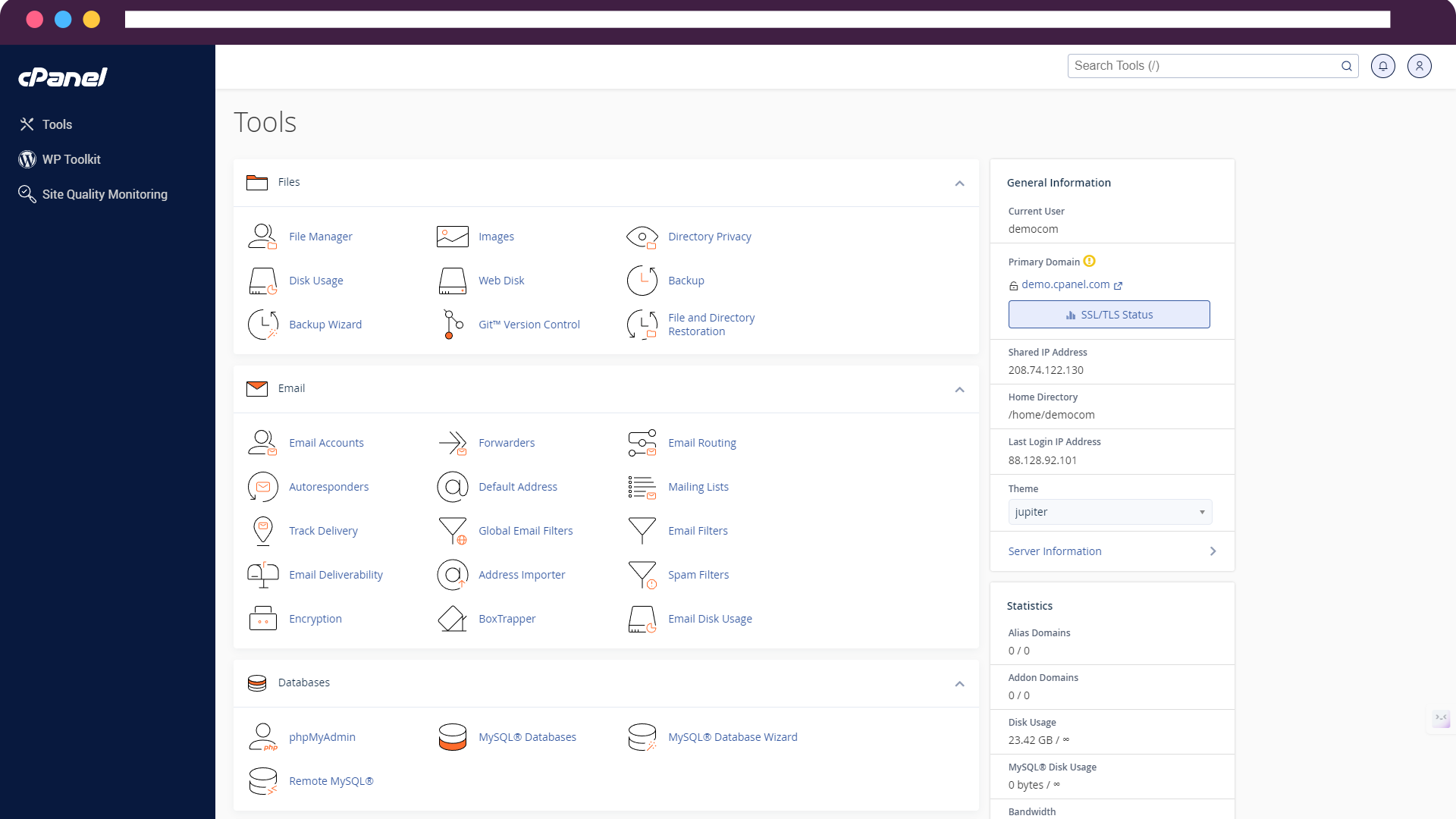 cPanel Dashboard | Cloud Host World