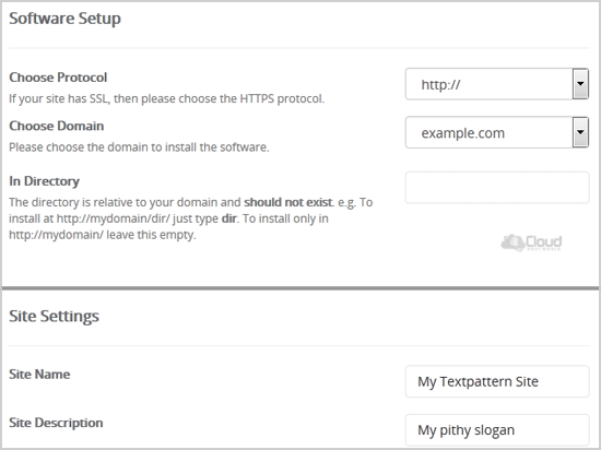 chwkb-Textpattern-install-screen